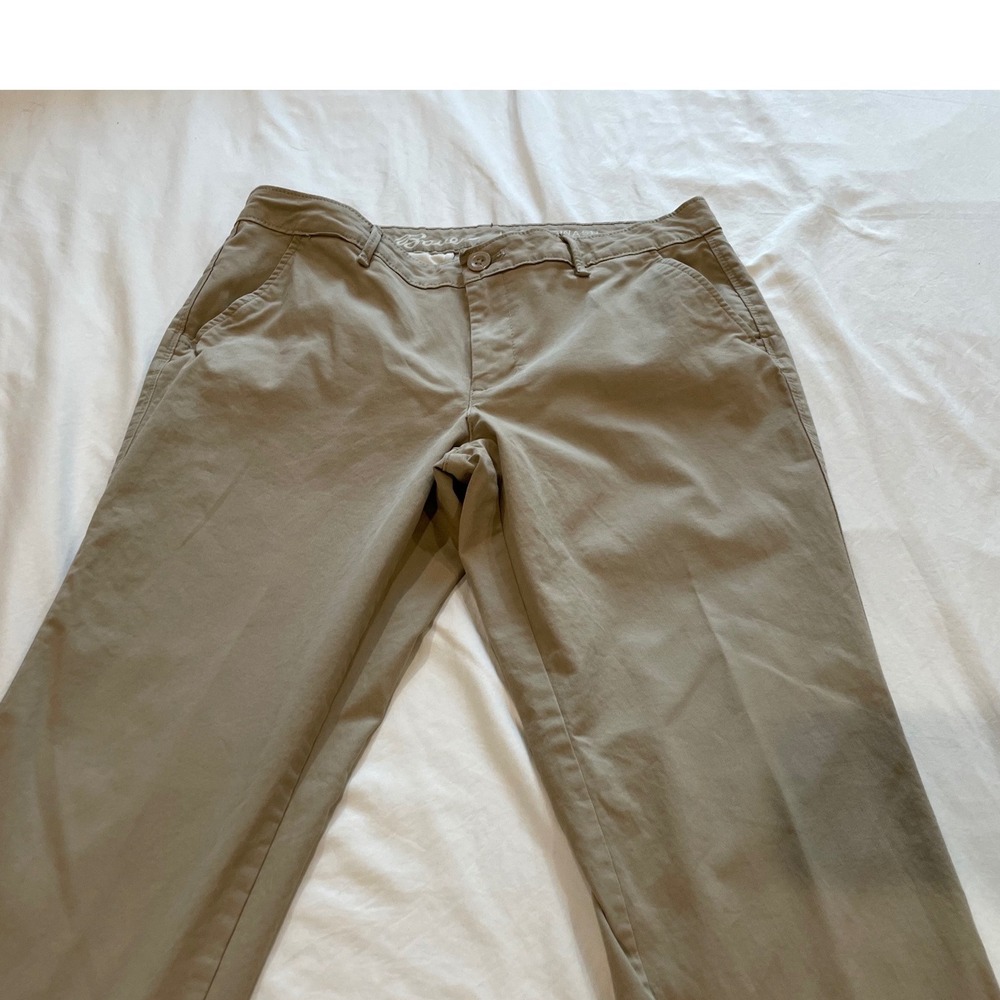 Eddie Bauer Legendwash Stretch Chino Pants Womens 6 Khaki Tan Straight Leg Twill